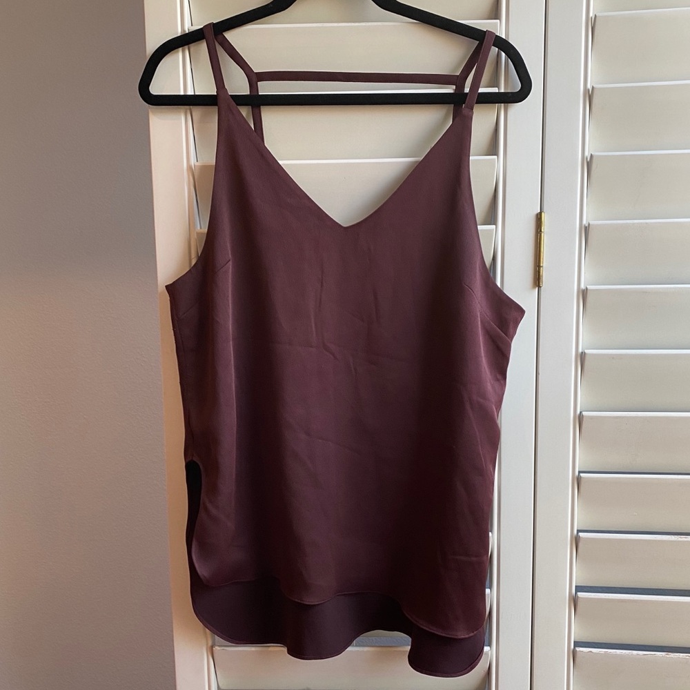 H&M Maroon Satin Tank Top